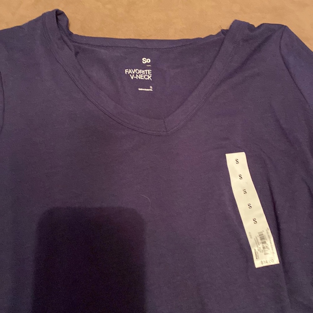SO Navy Blue Favorite V-Neck Long Sleeve, Size S